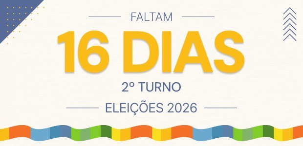 Arte oficial sobre o segundo turno das Eleições 2026, divulgada em 9 de outubro