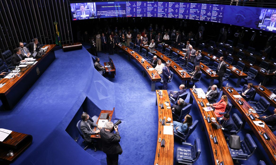 Plenário do Senado durante a votação do projeto que amplia o limite de faturamento e perdoa dívidas de MEIs.