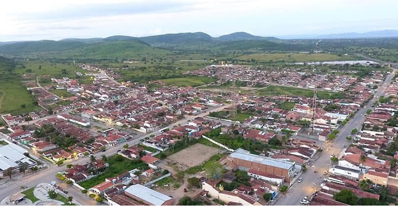 Vista aérea do município de Cacimbinhas, no Agreste de Alagoas