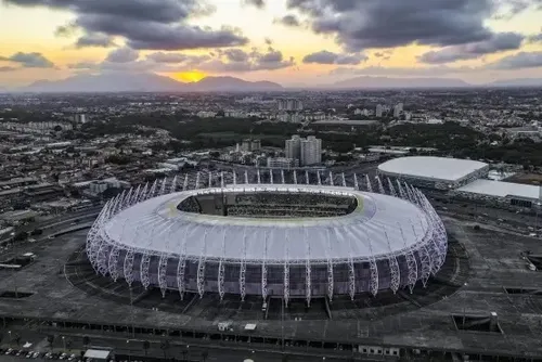 Vista aérea da Arena Castelão, local da partida entre Fortaleza e CRB