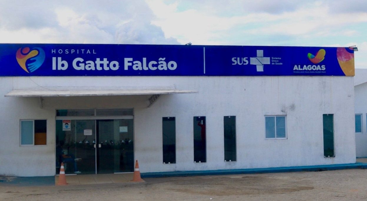 Fachada do Hospital Dr. Ib Gatto Falcão, em Rio Largo, em foto de arquivo